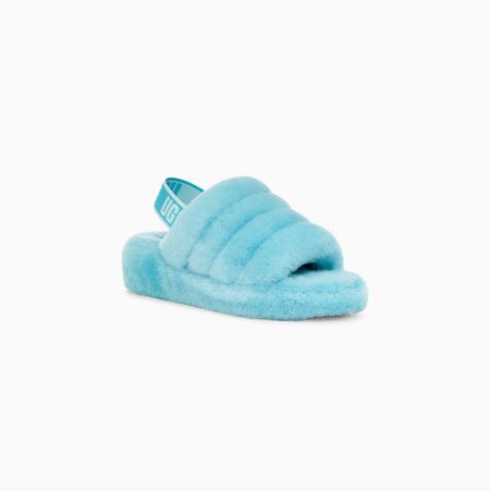 UGG Fluff Yeah Light Blue Slides for Women (TPNB23098)